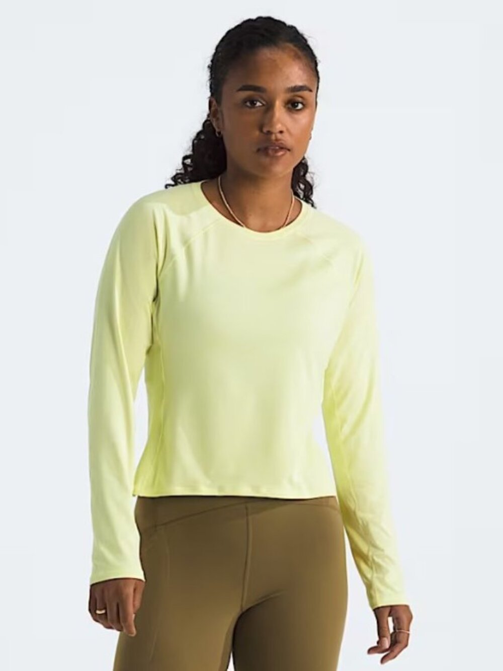 The North Face Women’s Jaida Long-Sleeve Crew Top — Pale Yellow, Small, NWT